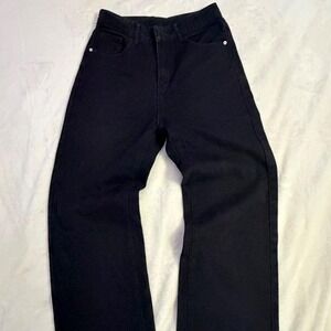 Black straight leg jeans